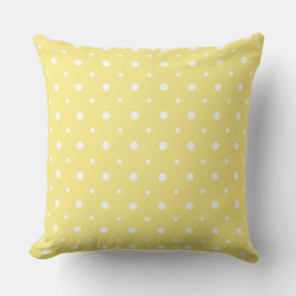 Almofada White on Lemon Yellow Quirky Bolinhas Patterno