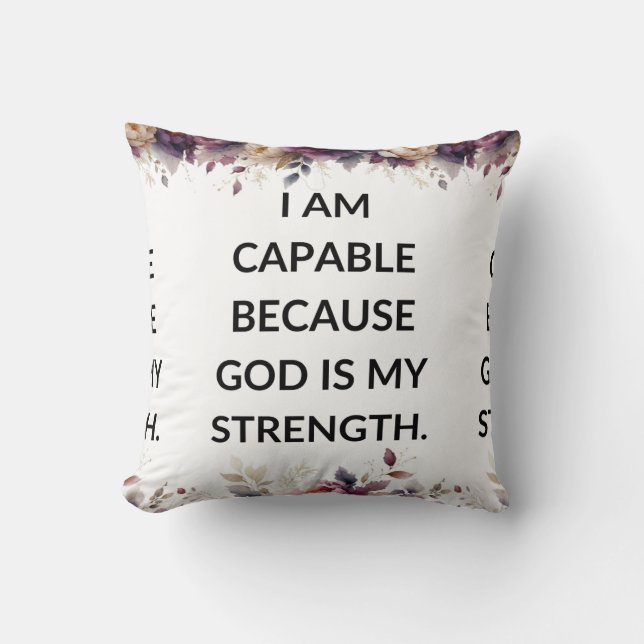 Almofada White pillow with a simple religious quote (Frente)