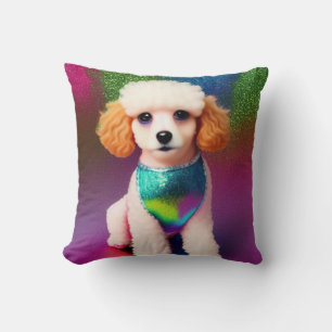 Almofada White Poodle com Creme Ears no Rainbow Sparkle
