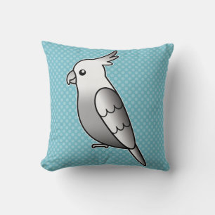 Almofada Whiteface Cartoon Cockatiel Parrot Bird