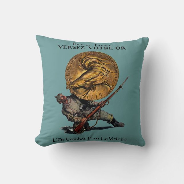 Almofada WI Dourado para a vitória francesa (Frente)