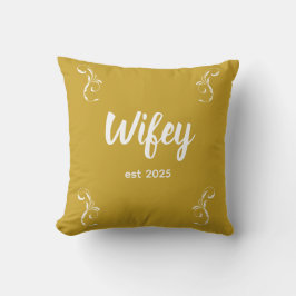 Almofada Wifey Custom Gold Bride, Fiance Gift