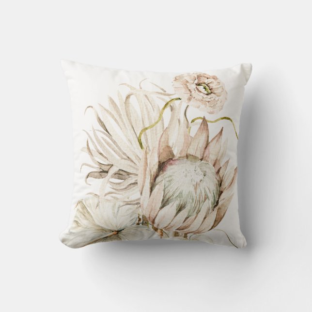 Almofada Wild Boho Protea Pampas Grass Floral (Frente)