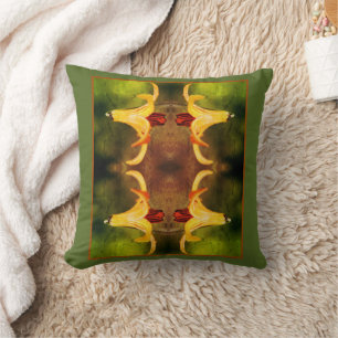 Almofada Wild Canada Lily E Insetos Abstrato