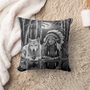 Almofada Wild Connection: Wolf and Girl