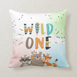 Almofada Wild One Tribal Woodland Animal Trow Travesseiro B