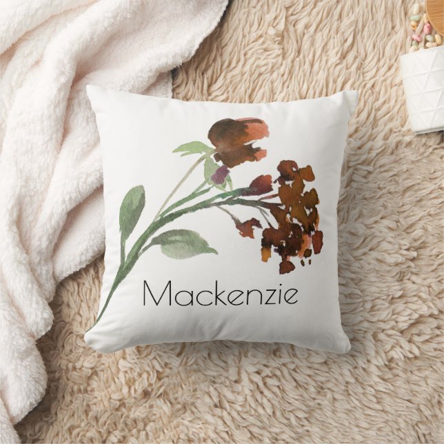 Almofada Wildbloom | Terracotta Orange Bohemian Personaliza (Cobertor)