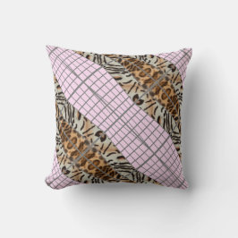 Almofada Wildcat Matrix - Bengal Cat Leopard Pink Rose