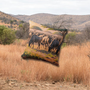 Almofada Wildebeest em savana