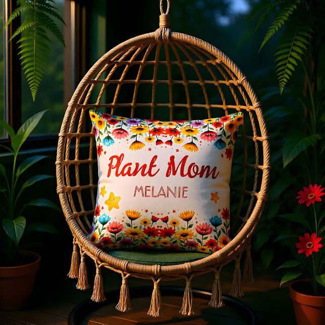 Almofada Wildflower Garden Plant Mom Throw Pillow (Criador carregado)
