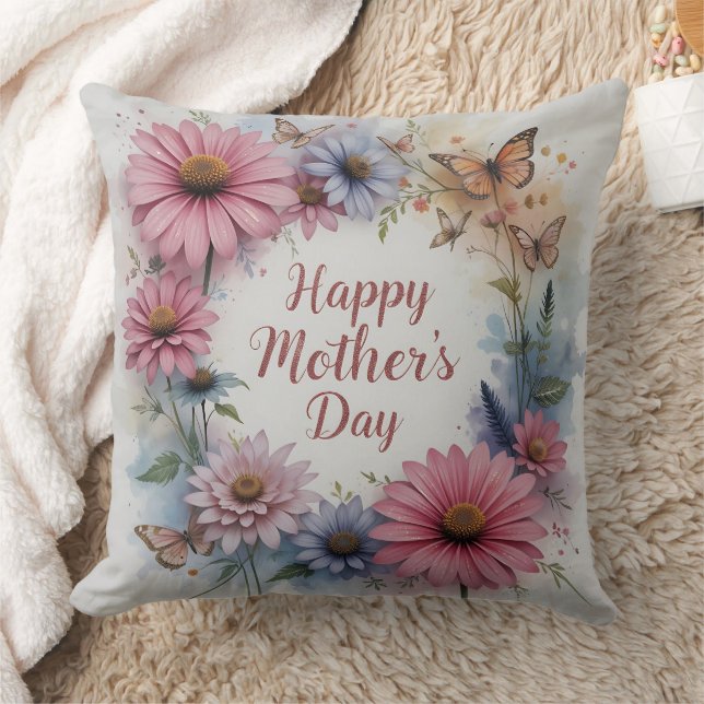 Almofada Wildflowers Happy Mother's Day (Cobertor)