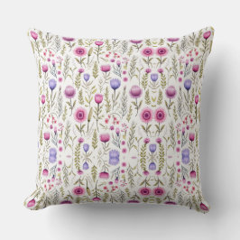 Almofada Wildflowers Seamless Pattern Throw Pillow