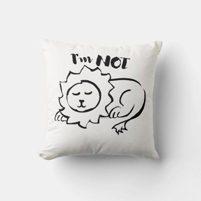 Almofada Wildly Punny — I’m Not Lion Minimalist Lion Art (Frente)