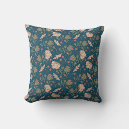 Almofada William Morris art nouveau floral tendrils blue