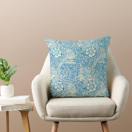 Almofada William Morris Blue Marigold Padrão Floral 1 Lado