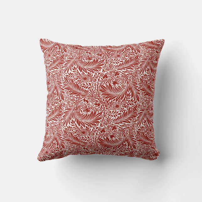 Almofada William Morris Cherry Red Larkspur Pattern (Verso)