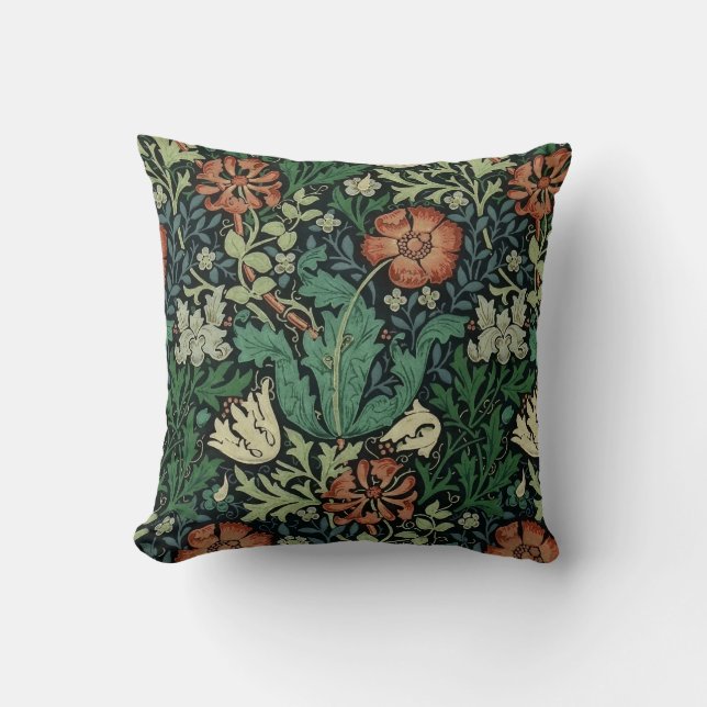 Almofada William Morris Compton Floral Art Nouveau Pattern (Frente)