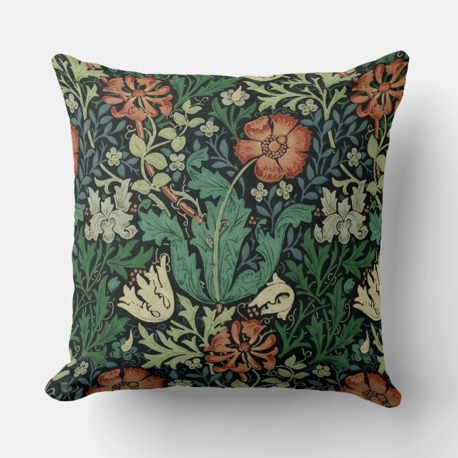 Almofada William Morris Compton Floral Art Nouveau Pattern (Frente)