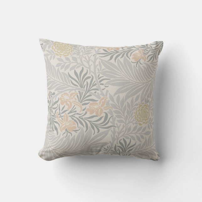 Almofada William Morris Coral & Sage Larkspur Pattern (Frente)