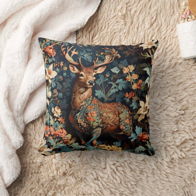 Almofada William Morris Deer Travesseiro decorativo (Cobertor)