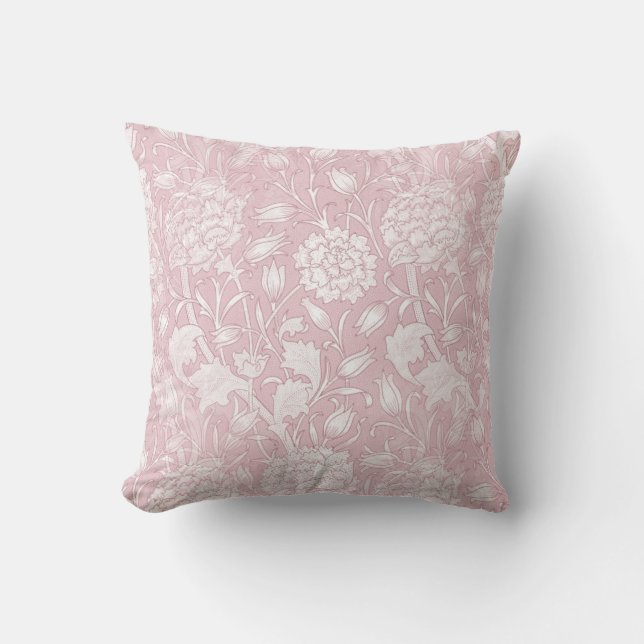 Almofada William Morris Floral Patterno a Rosa (Frente)