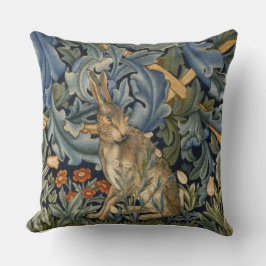 Almofada William Morris Forest Rabbit Floral Art Nouveau