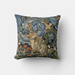 Almofada William Morris Forest Rabbit Floral Art Nouveau