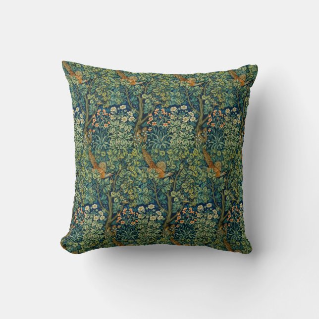ALMOFADA WILLIAM MORRIS GARDEN DARK VERDE FLORAL 8 (Frente)