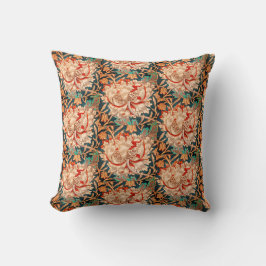 ALMOFADA WILLIAM MORRIS GARDEN TAN POPPY FLORGRIA SANGRIA