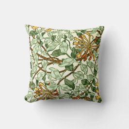 Almofada William Morris - Honeysuckle em verde e Dourado