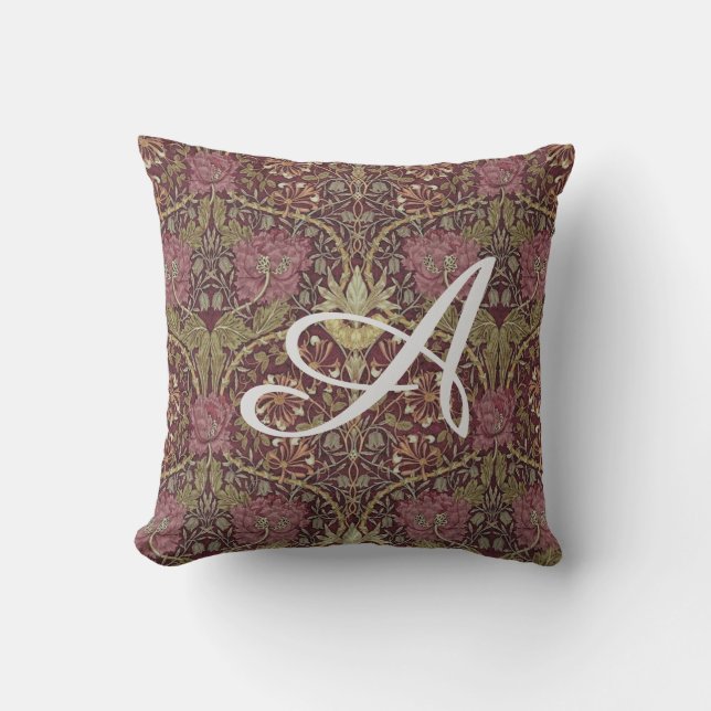 Almofada William Morris, Honeysuckle, floral. padrão, arte (Frente)