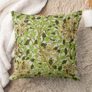 Almofada William Morris Honeysuckle Flores Verdes