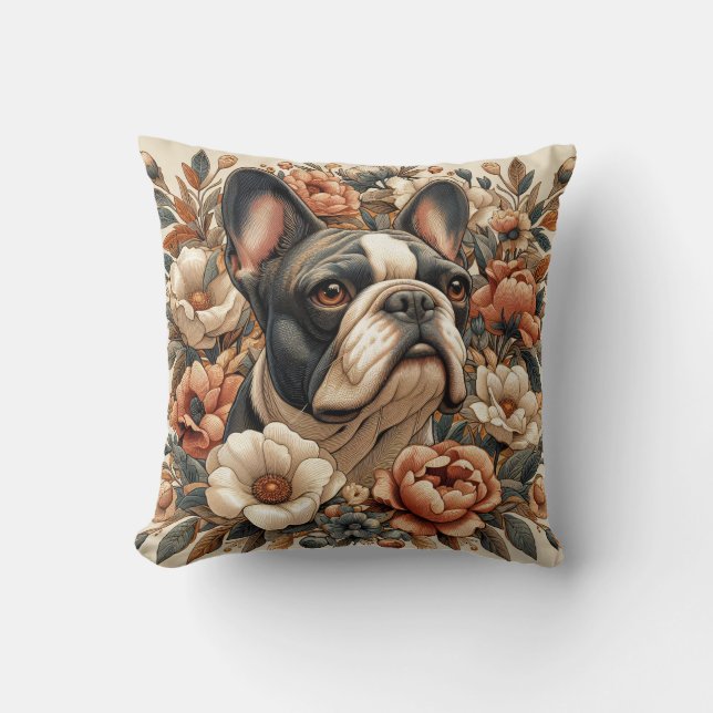 Almofada William Morris Inspirou o Buldogue Pillow Francês (Frente)