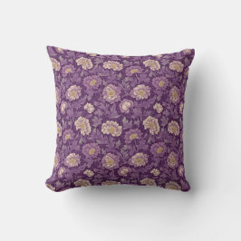 Almofada William Morris Inspirou Padrão Floral Roxo