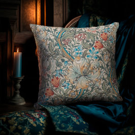 Almofada William Morris Lily Art Nouveau Padrão Floral Thr