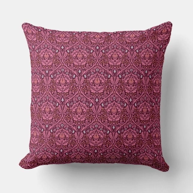 Almofada William Morris Ouro Bough em Plum (Frente)
