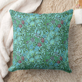 Almofada William Morris Ouro Lily Floral Fllowers Blue