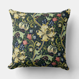 Almofada William Morris Ouro Lily Floral Patterno