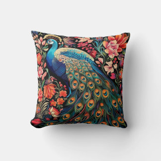Almofada William Morris Peacock Jogando Travesseiro de Algo