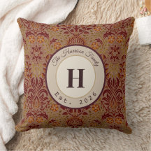 William Morris Persian Monograma Vermelho Burgundy
