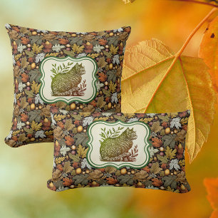 Almofada William Morris Personalizou Folhas de outono com C