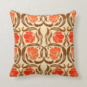 Almofada William Morris Pimpernel, Mandarin Orange & Brown