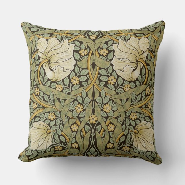 Almofada William Morris Pimpernel Vintage Pré-Raphaelite (Frente)