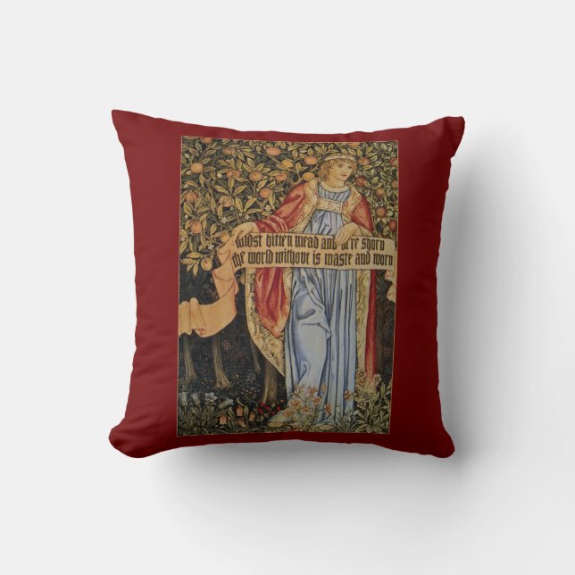 Almofada William Morris Pre-Raphaelite — Travesseiro de Ver (Frente)