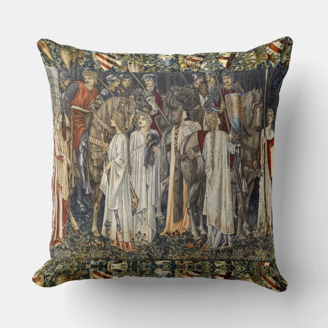 Almofada William Morris Quest para o Santo Graal: Floresta  (Frente)