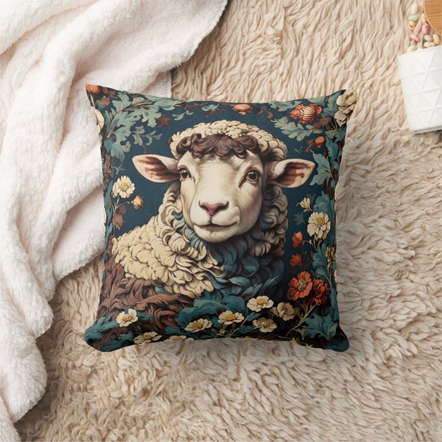 Almofada William Morris Sheep Travesseiro decorativo (Cobertor)