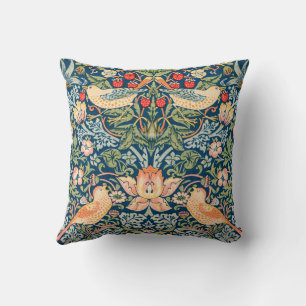 Almofada William Morris Strawberry pássaros ladrão