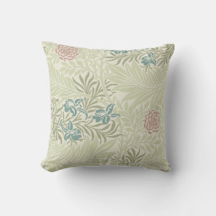 Almofada William Morris Teal Blue & Pink Larkspur Pattern