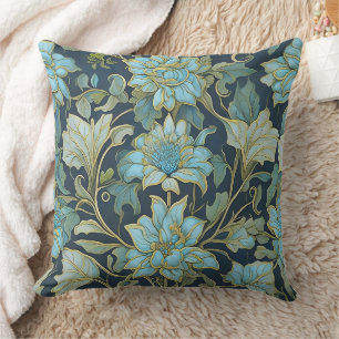 Almofada William Morris Teal Flowers