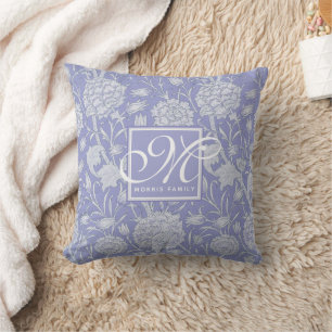 Almofada William Morris - Tulips e Monogramas selvagens rox